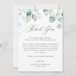 Boho Waterverf Eucalyptus Leaves Wedding Bedankkaart