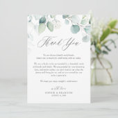 Boho Waterverf Eucalyptus Leaves Wedding Bedankkaart (Staand voorkant)