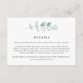 Boho Waterverf Eucalyptus Leaves Wedding Details Informatiekaartje (Voorkant)