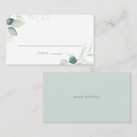 Boho Waterverf Eucalyptus Leaves Wedding Place Plaatskaartje (Voorkant / Achterkant)