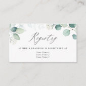 Boho Waterverf Eucalyptus Leaves Wedding Registry Informatiekaartje (Voorkant)