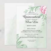 Boho Waterverf Eucalyptus Quinceanera Save The Date (Voorkant / Achterkant)