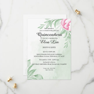 Boho Waterverf Eucalyptus Quinceanera Save The Date