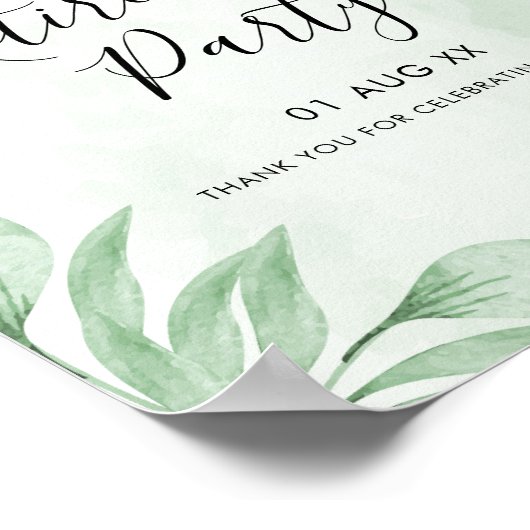 Boho Waterverf Eucalyptus Retirement Welkom Poster (Hoek)