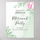 Boho Waterverf Eucalyptus Retirement Welkom Poster (Voorkant)