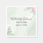 Boho Waterverf Eucalyptus verlaat de groene doop Servet (Voorkant)