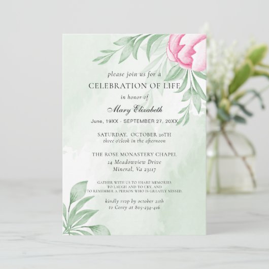 Boho Waterverf Eucalyptus-viering van het leven Kaart (Staand voorkant)