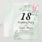 Boho-Waterverf Eucalyptus viert 18e verjaardag Kaart (Voorkant / Achterkant)