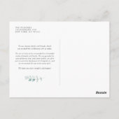 Boho Waterverf Eucalyptus Weddenschap Hartelijk da Briefkaart (Achterkant)