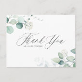 Boho Waterverf Eucalyptus Weddenschap Hartelijk da Briefkaart (Voorkant)