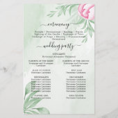 Boho Waterverf Eucalyptus Wedding Programme (Achterkant)