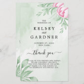 Boho Waterverf Eucalyptus Wedding Programme (Voorkant / Achterkant)