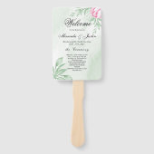 Boho Waterverf Eucalyptus Wedding Programme Handwaaier (Voorkant)
