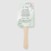 Boho Waterverf Eucalyptus Wedding Programme Handwaaier (Achterkant)
