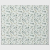 Boho-waterverf Eucalyptusgroen Huwelijk Cadeaupapier (Vlak)
