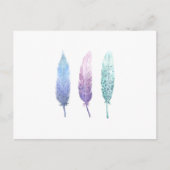 Boho Waterverf Feather Trio Briefkaart (Voorkant)