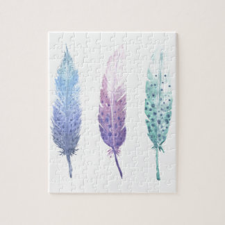 Boho Waterverf Feather Trio Legpuzzel