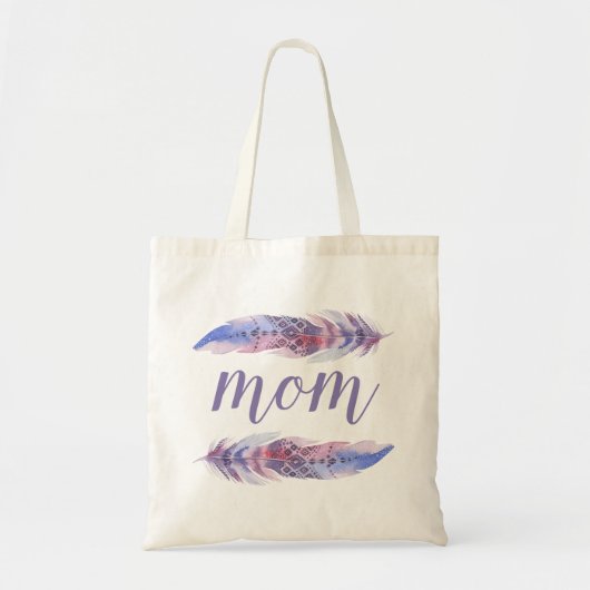 Boho Waterverf Feathers | Moederdag Tote Bag (Voorkant)