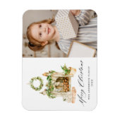 Boho Waterverf Fireplace with Greenery Foto Magneet (Verticaal)