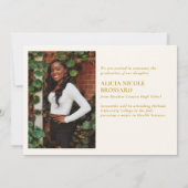 Boho Waterverf Floral 2 Foto Afstuderen Aankondiging (Achterkant)