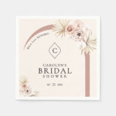 Boho Waterverf Floral Arch Vrijgezellenfeest Monog Servet (Voorkant)