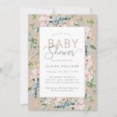 Boho Waterverf Floral Baby shower Uitnodiging (Voorkant)