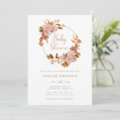 Boho Waterverf Floral Baby shower Uitnodiging (Staand voorkant)