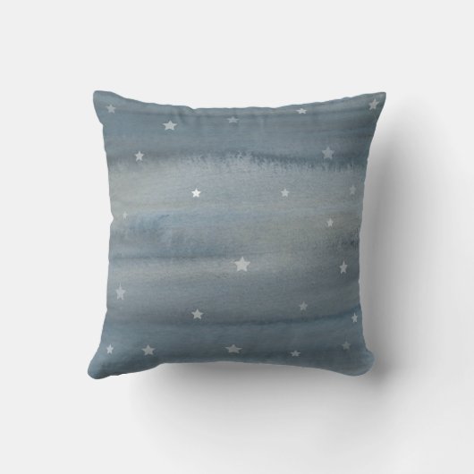 Boho Waterverf Floral Beer Birth Stats Nursery Kussen (Achterkant)