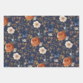 Boho Waterverf Floral Blue Terracotta Inpakpapier Vel (Voorkant 2)