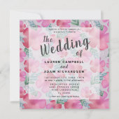Boho Waterverf Floral Blush Pink Wedding (Voorkant)