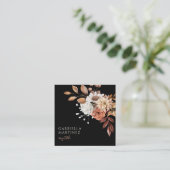 Boho Waterverf Floral Bouquet Vierkante Visitekaartje (Staand voorkant)