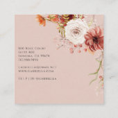 Boho Waterverf Floral Bouquet Vierkante Visitekaartje (Achterkant)