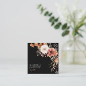 Boho Waterverf Floral Bouquet Vierkante Visitekaartje (Staand voorkant)