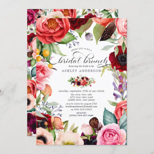 Boho Waterverf Floral Bridal Brunch Kaart