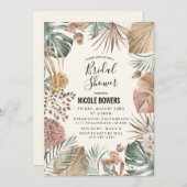 Boho Waterverf Floral Bridal Shower Kaart (Voorkant / Achterkant)