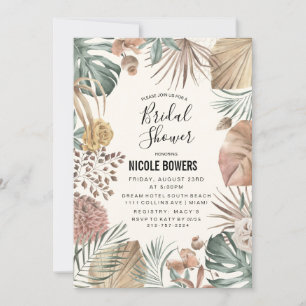 Boho Waterverf Floral Bridal Shower Kaart
