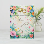 Boho Waterverf Floral Bridal Shower Kaart (Staand voorkant)