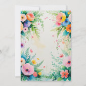 Boho Waterverf Floral Bridal Shower Kaart (Achterkant)