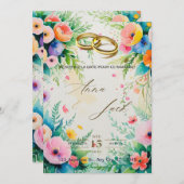 Boho Waterverf Floral Bridal Shower Kaart (Voorkant / Achterkant)