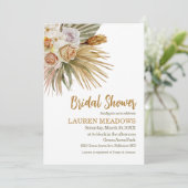 Boho Waterverf Floral Bridal Shower Kaart (Staand voorkant)