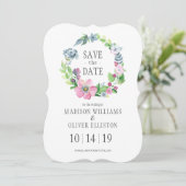Boho Waterverf Floral & Butterfly | Datum opslaan Save The Date (Staand voorkant)