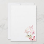 Boho Waterverf Floral Butterfly Girl Baby shower Kaart (Achterkant)