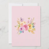 Boho Waterverf Floral Butterfly Girl Baby shower Kaart (Achterkant)
