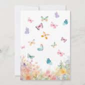 Boho Waterverf Floral Butterfly Girl Baby shower Kaart (Achterkant)