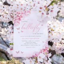 Boho Waterverf Floral Butterfly Girl Baby shower