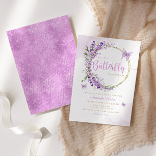Boho Waterverf Floral Butterfly Girl Baby shower Kaart