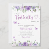 Boho Waterverf Floral Butterfly Girl Baby shower Kaart (Voorkant)