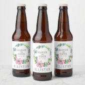 Boho Waterverf Floral & Butterfly | Weddenschap Bier Etiket (Flessen)