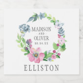 Boho Waterverf Floral & Butterfly | Weddenschap Bier Etiket (Enkel label)