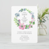 Boho Waterverf Floral & Butterfly | Weddenschap Kaart (Staand voorkant)